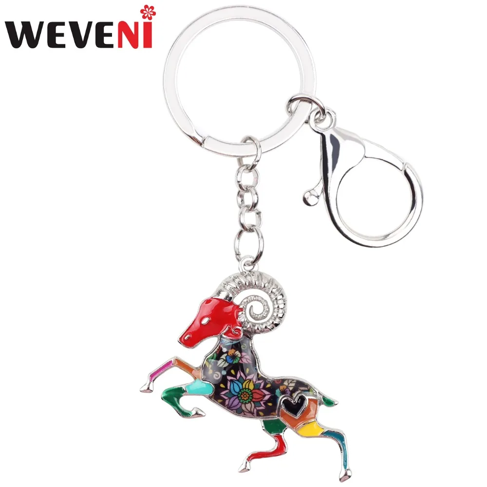 WEVENI Enamel Star Lucky Zodiac Aries Goat Key Chain Women keychain Gift Pendant Charms Keychain Car key Wallet Halcyone Jewelry
WEVENI Enamel Star Lucky Zodiac Aries Goat Key Chain Women keychain Gift Pendant Charms Keychain Car key Wallet Halcyone Jewelry