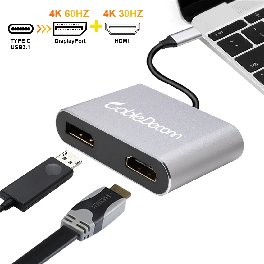 USB C to HDMI DisplayPort Adapter Converter 4K 60HZ Double Type C Hub for Macbook HDTV Audio Video Cable Adapter
USB C to HDMI DisplayPort Adapter Converter 4K 60HZ Double Type C Hub for Macbook HDTV Audio Video Cable Adapter