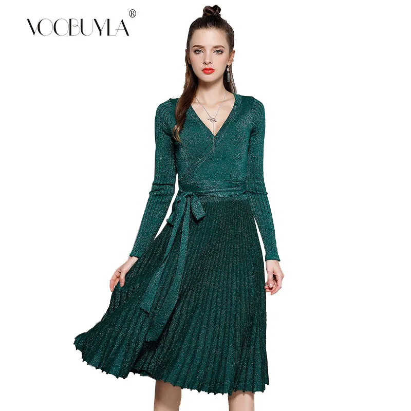 Voobuyla 2019 Spring Women Knitted Dress Sexy Deep V-Neck Dresses Vintage Bow Tie Robe Femme Elegant Winter Knitting Dress Lady
Voobuyla 2019 Spring Women Knitted Dress Sexy Deep V-Neck Dresses Vintage Bow Tie Robe Femme Elegant Winter Knitting Dress Lady
