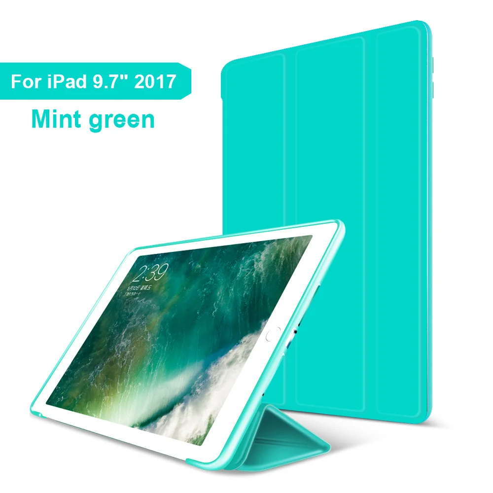 For New iPad 2017 iPad 9.7 Inch Case,Ultra Slim Lightweight Smart Case Trifold Cover Stand with Flexible Soft TPU Back Cover 13