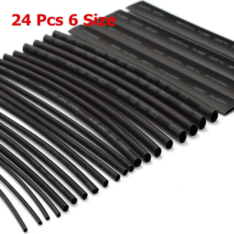 Hot 6 Sizes 24Pcs 150mm Cable Sleeve Heat Shrink Tubing 2:1 Polyolefin Shrinking Assorted Wrap Wire Insulated sleeving Tubes Set
Hot 6 Sizes 24Pcs 150mm Cable Sleeve Heat Shrink Tubing 2:1 Polyolefin Shrinking Assorted Wrap Wire Insulated sleeving Tubes Set