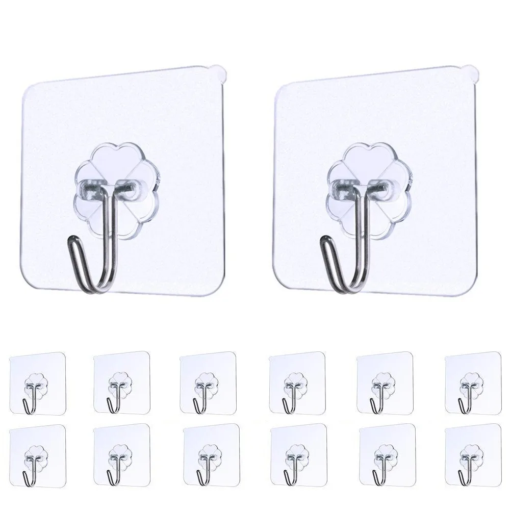 14 Pcs Self Adhesive Waterproof Hooks Home Strong Transparent Suction Cup Sucker Wall Hooks Hanger For Kitchen Bathroom 14pc #3$
14 Pcs Self Adhesive Waterproof Hooks Home Strong Transparent Suction Cup Sucker Wall Hooks Hanger For Kitchen Bathroom 14pc #3$