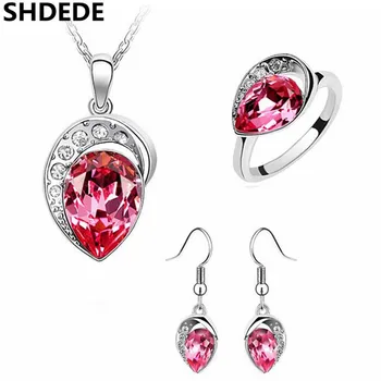 SHDEDE Crystal from Swarovski Women Fashion Jewelry Sets Rhinestones Pendant Necklace Earrings Ring Female Accessories -2828
SHDEDE Crystal from Swarovski Women Fashion Jewelry Sets Rhinestones Pendant Necklace Earrings Ring Female Accessories -2828
