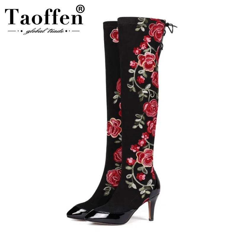 Taoffen Women High Quality Real Leather Winter Over Knee Boots National Style Long Boots Thin Heels Retro Botas Size 33-40
Taoffen Women High Quality Real Leather Winter Over Knee Boots National Style Long Boots Thin Heels Retro Botas Size 33-40