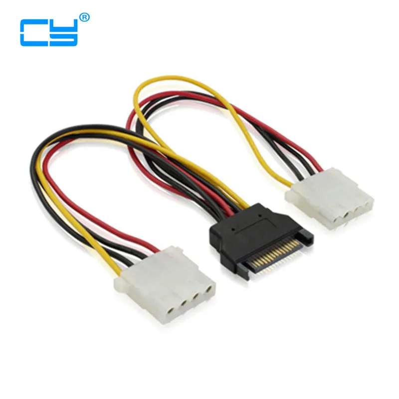 SATA 15 Pin Male to Dual 4 Pin Female Power For IDE hard disk Power Extension Cable
SATA 15 Pin Male to Dual 4 Pin Female Power For IDE hard disk Power Extension Cable