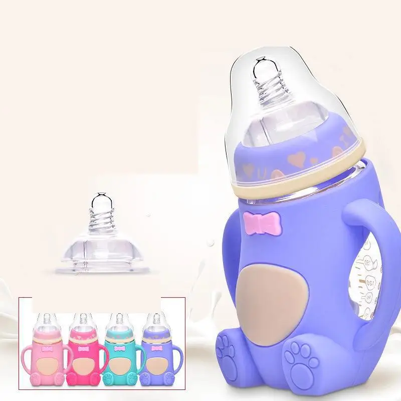 240ml Baby Bottle Silicone Milk Feeding Bottle Bpa Free Safe Juice Water Feeding Bottle Cup Glass Nursing Infant 0-24 Months
240ml Baby Bottle Silicone Milk Feeding Bottle Bpa Free Safe Juice Water Feeding Bottle Cup Glass Nursing Infant 0-24 Months