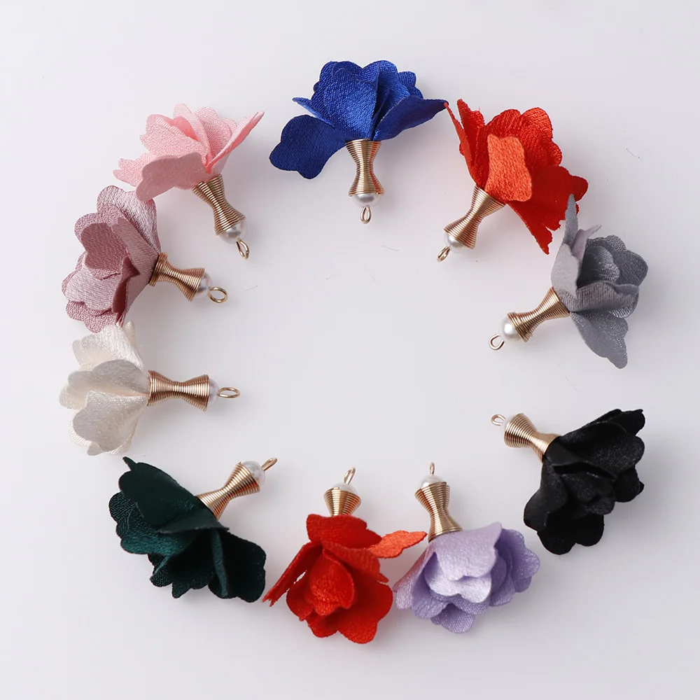 10Pcs 2 Styles Mix Color Flower Fabric With Pearl Tassel Macrame DIY Jewelry Key Chain Cellphone Straps Earring Necklace Pendant
10Pcs 2 Styles Mix Color Flower Fabric With Pearl Tassel Macrame DIY Jewelry Key Chain Cellphone Straps Earring Necklace Pendant