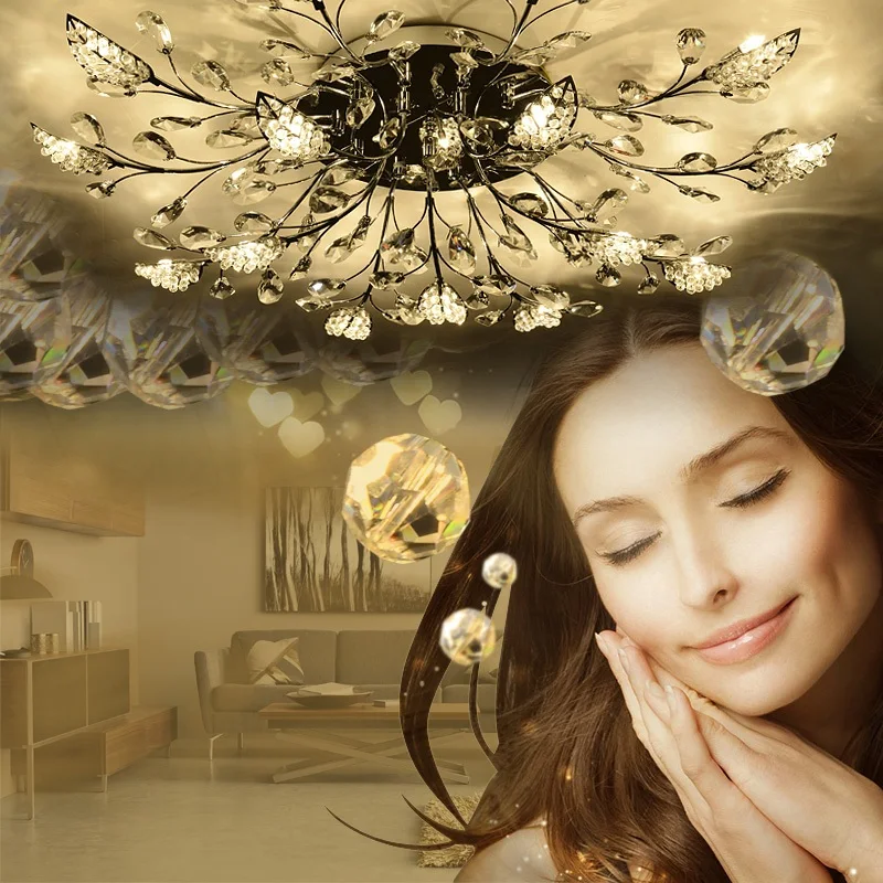 European-style round crystal lamp living room headlamps modern minimalist gold & silver led restaurant ceiling light AC110-240V
European-style round crystal lamp living room headlamps modern minimalist gold & silver led restaurant ceiling light AC110-240V