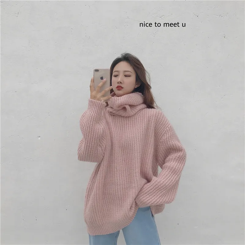 Turtlenck Oversize Christmas Sweater Long Sleeve Solid Female Pullover Casual Women Winter Knitted Sweater Large Size Casual
Turtlenck Oversize Christmas Sweater Long Sleeve Solid Female Pullover Casual Women Winter Knitted Sweater Large Size Casual