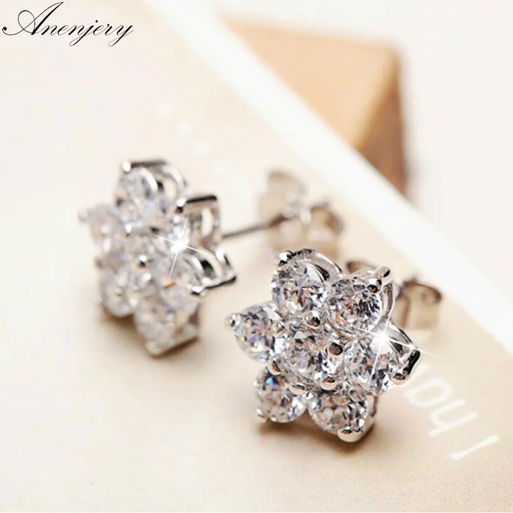 Anenjery 925 Sterling Silver Zircon Snowflake Flower Stud Earrings For Women brincos Gift Boucle d'oreille oorbellen S-E07
Anenjery 925 Sterling Silver Zircon Snowflake Flower Stud Earrings For Women brincos Gift Boucle d'oreille oorbellen S-E07