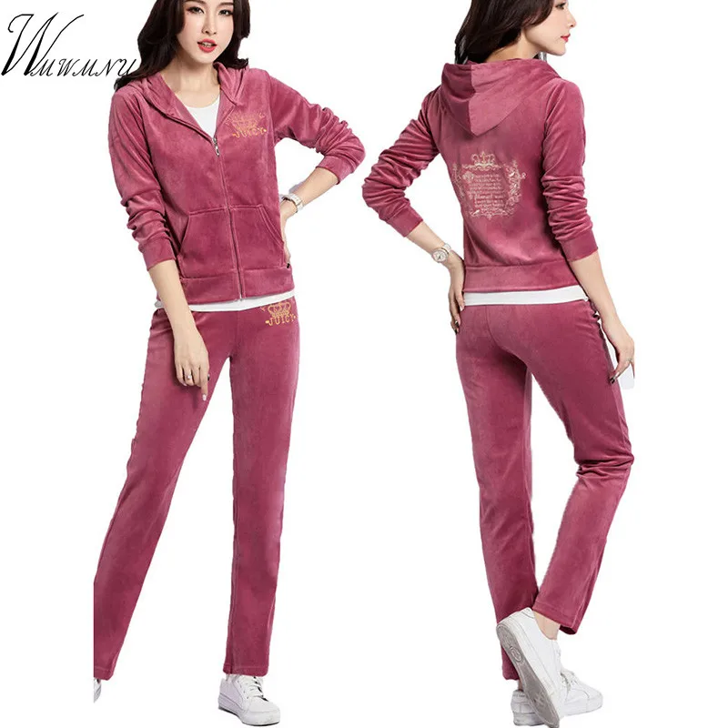 Autumn Velvet Embroidery Tracksuit Women Two Piece Set Long Sleeve Zipper Jacket Top+Pant Suit Casual Sweat Suit Leisure Suit
Autumn Velvet Embroidery Tracksuit Women Two Piece Set Long Sleeve Zipper Jacket Top+Pant Suit Casual Sweat Suit Leisure Suit