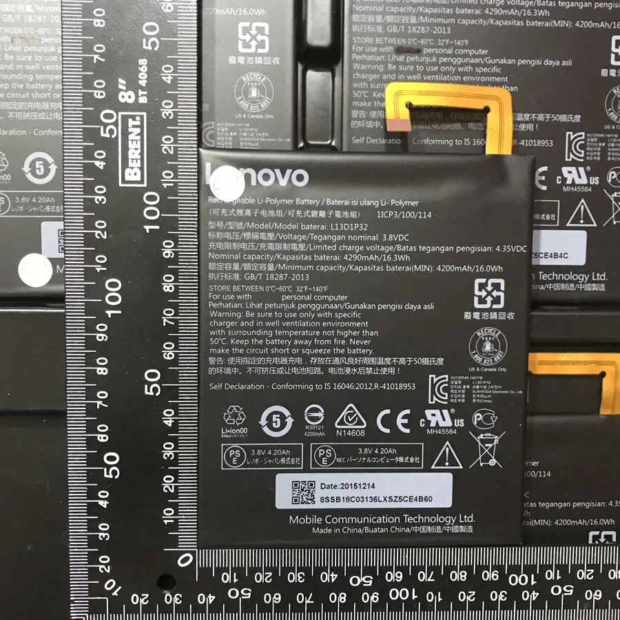 In Stock 100% NEW Tested 4290mAh L13D1P32 Battery For Lenovo Lepad A8-50 A5500 Tab S8-50 Bateria + Tracking Number
In Stock 100% NEW Tested 4290mAh L13D1P32 Battery For Lenovo Lepad A8-50 A5500 Tab S8-50 Bateria + Tracking Number