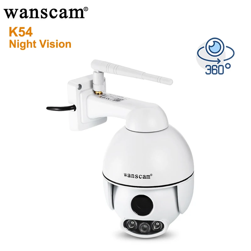 

Wanscam K54 Outdoor 1080P WiFi IP Camera IR 50M Night Vision FHD Face Auto Tracking PTZ Pan Tilt 4X Zoom Two Way Audio CCTV Cam