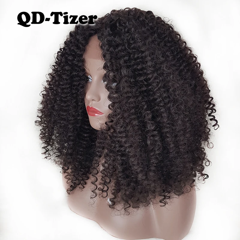 QD-Tizer Afro Curly Hair Synthetic Lace Front Wigs Glueless Kinky Curl Hair Natural Color Lace Front Wigs for Black Women
QD-Tizer Afro Curly Hair Synthetic Lace Front Wigs Glueless Kinky Curl Hair Natural Color Lace Front Wigs for Black Women