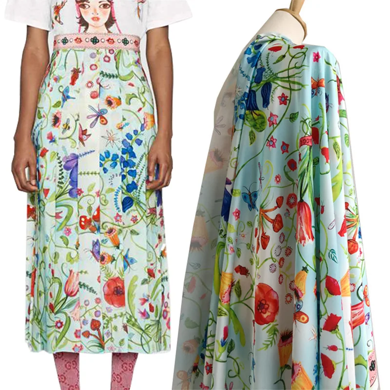 New technology of European and American brand new wild mushroom and poppies pattern digital printing fashion fabric
New technology of European and American brand new wild mushroom and poppies pattern digital printing fashion fabric