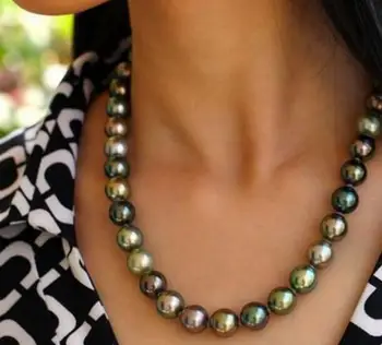 Jewelry Pearl Necklace 10-11 mm Tahitian round multicolor pearl necklace 18 INCH Free Shipping
Jewelry Pearl Necklace 10-11 mm Tahitian round multicolor pearl necklace 18 INCH Free Shipping