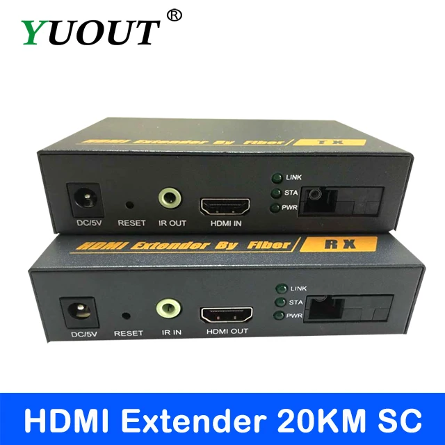 HDMI Fiber Optic Extender with IR HDMI Video and Audio Transmission through Fiber Optic (single mode single fiber SC)
HDMI Fiber Optic Extender with IR HDMI Video and Audio Transmission through Fiber Optic (single mode single fiber SC)