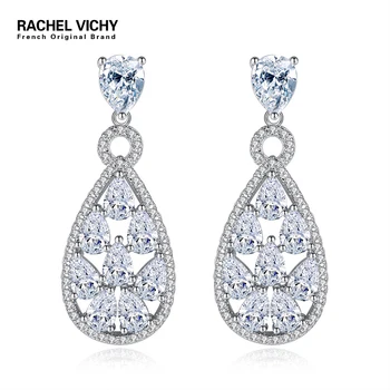 RACHEL VICHY Trendy Water Drop CZ Crystal Earrings for Women Vintage Silver Color Wedding Party Earrings Jewelry brinco E271
RACHEL VICHY Trendy Water Drop CZ Crystal Earrings for Women Vintage Silver Color Wedding Party Earrings Jewelry brinco E271