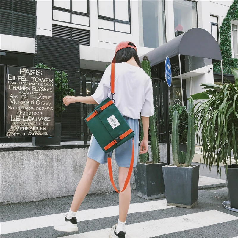 Menghuo Top Quality Women Canvas Backpack Bookbag Female Dual Purpose Shoulder Bag Daily Travel Backpacks Crossbody Bags Mochila (61)