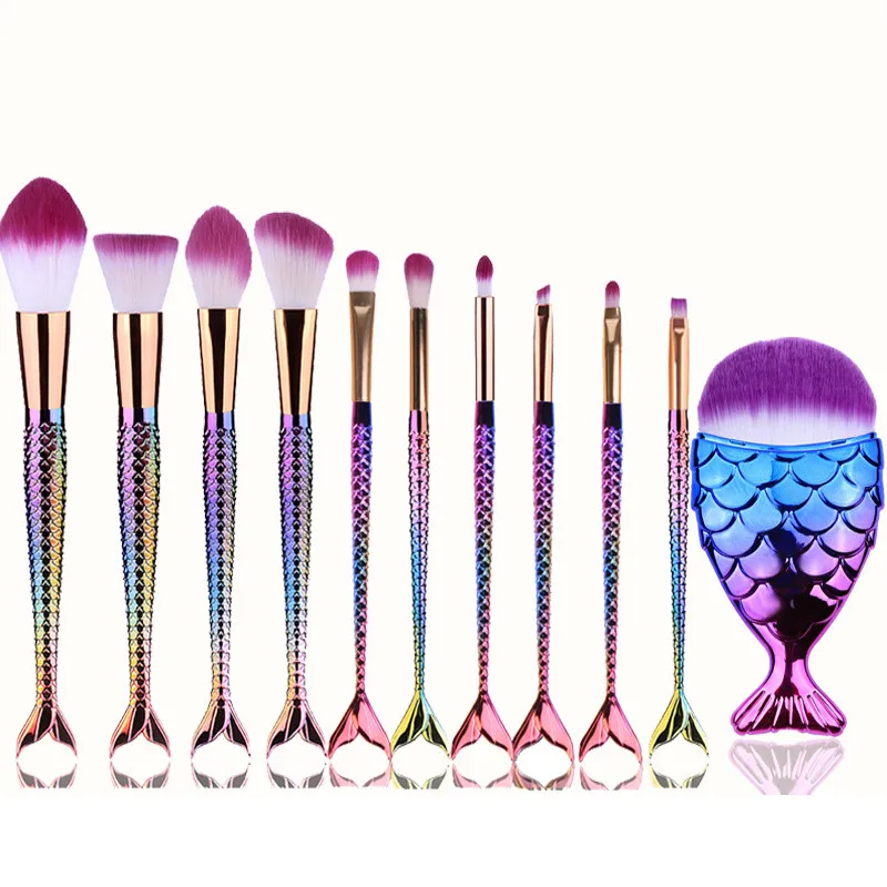New Women's Fashion 11PCS Mermaid Beauty Cosmetic Makeup Brush Tool Set Foundation Eyeshadow Brushes Maquiagem Drop Shipping
New Women's Fashion 11PCS Mermaid Beauty Cosmetic Makeup Brush Tool Set Foundation Eyeshadow Brushes Maquiagem Drop Shipping