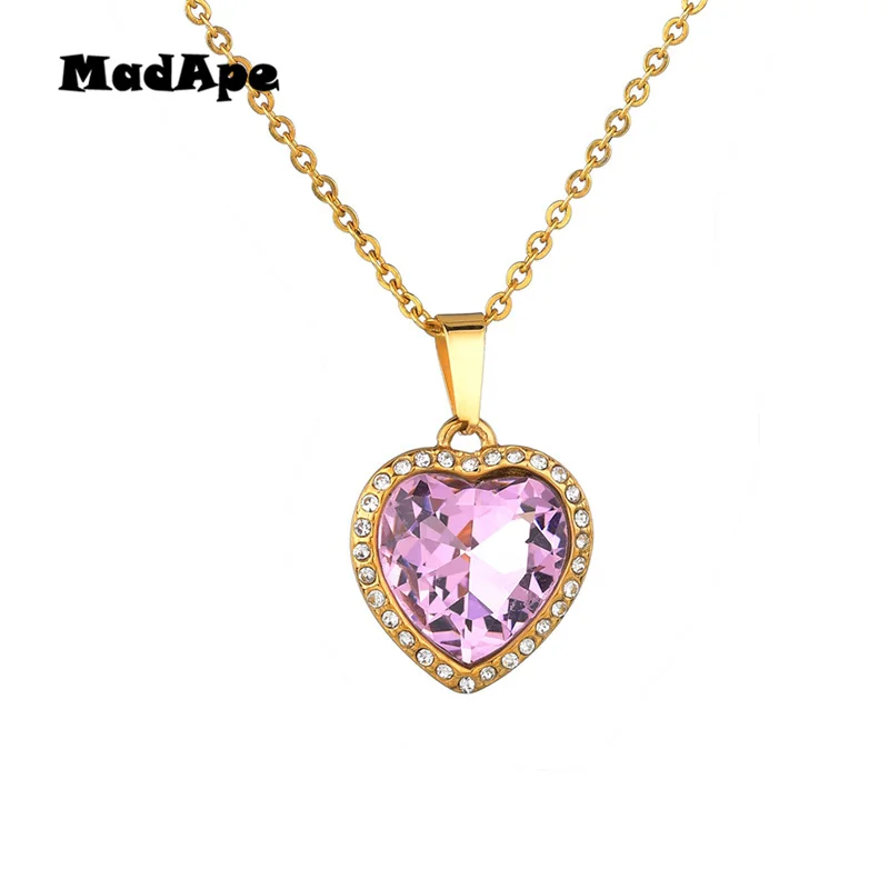 MadApe 2019 Trendy Women Wedding Necklace Stainless Steel Pink Zircon Heart Pendant Necklace Choker For Women Sweater Chain
MadApe 2019 Trendy Women Wedding Necklace Stainless Steel Pink Zircon Heart Pendant Necklace Choker For Women Sweater Chain
