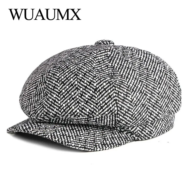 Wuaumx NEW Newsboy Caps Men Women Tweed Octagonal Hat Eight-blade Cap Detective Hats Autumn Winter Herringbone Flat Caps chapeau
Wuaumx NEW Newsboy Caps Men Women Tweed Octagonal Hat Eight-blade Cap Detective Hats Autumn Winter Herringbone Flat Caps chapeau