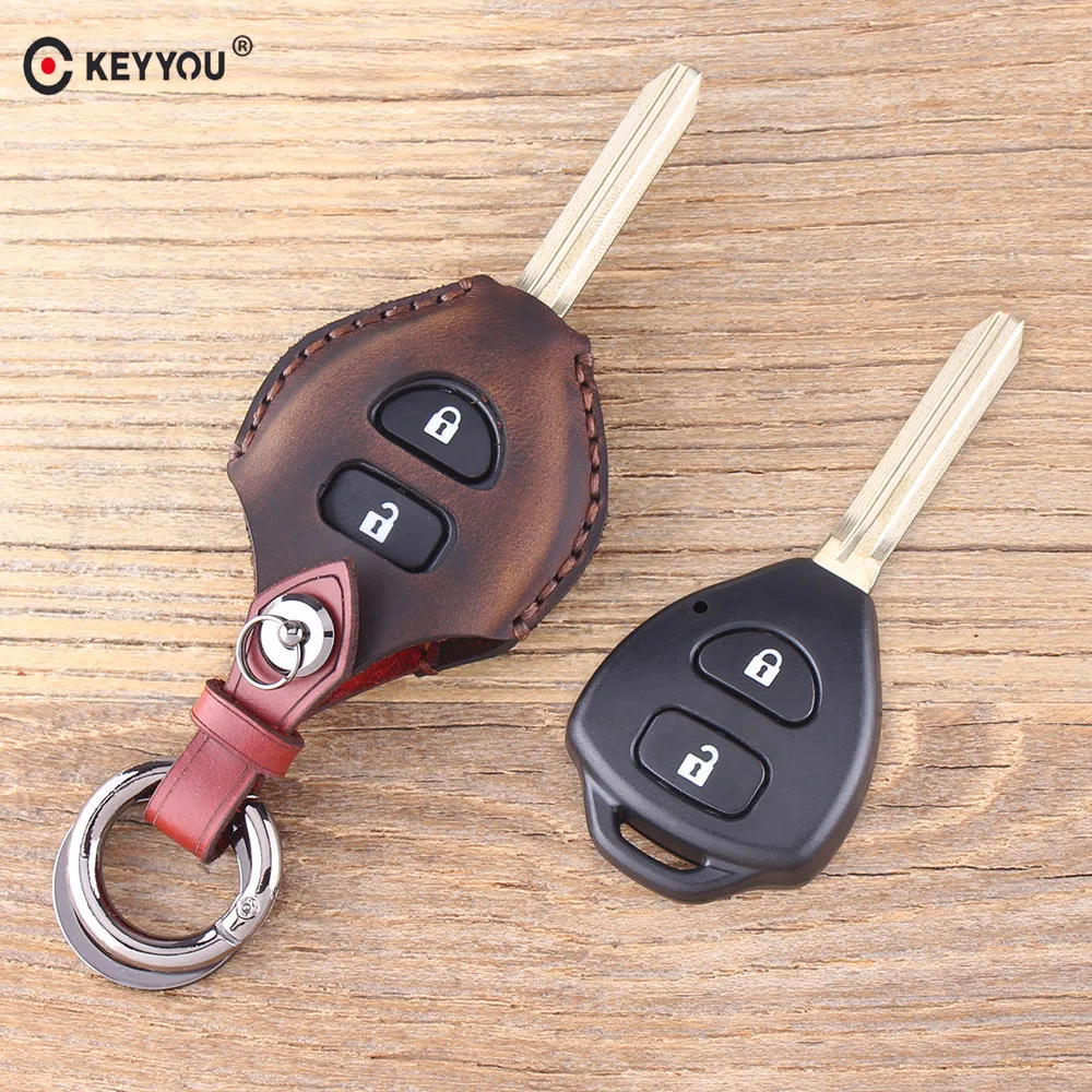 KEYYOU Remote Leather Car Key Case For TOYOTA Rav4 Corolla Hilux Yaris Avalon Echo Prado 2 Button Keychain Key Shell Cover
KEYYOU Remote Leather Car Key Case For TOYOTA Rav4 Corolla Hilux Yaris Avalon Echo Prado 2 Button Keychain Key Shell Cover