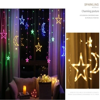 3.5m4styles European round insert and battery Moon Star Curtain Light String LEDLamp Curtain for Wedding Holiday Room Decoration
3.5m4styles European round insert and battery Moon Star Curtain Light String LEDLamp Curtain for Wedding Holiday Room Decoration