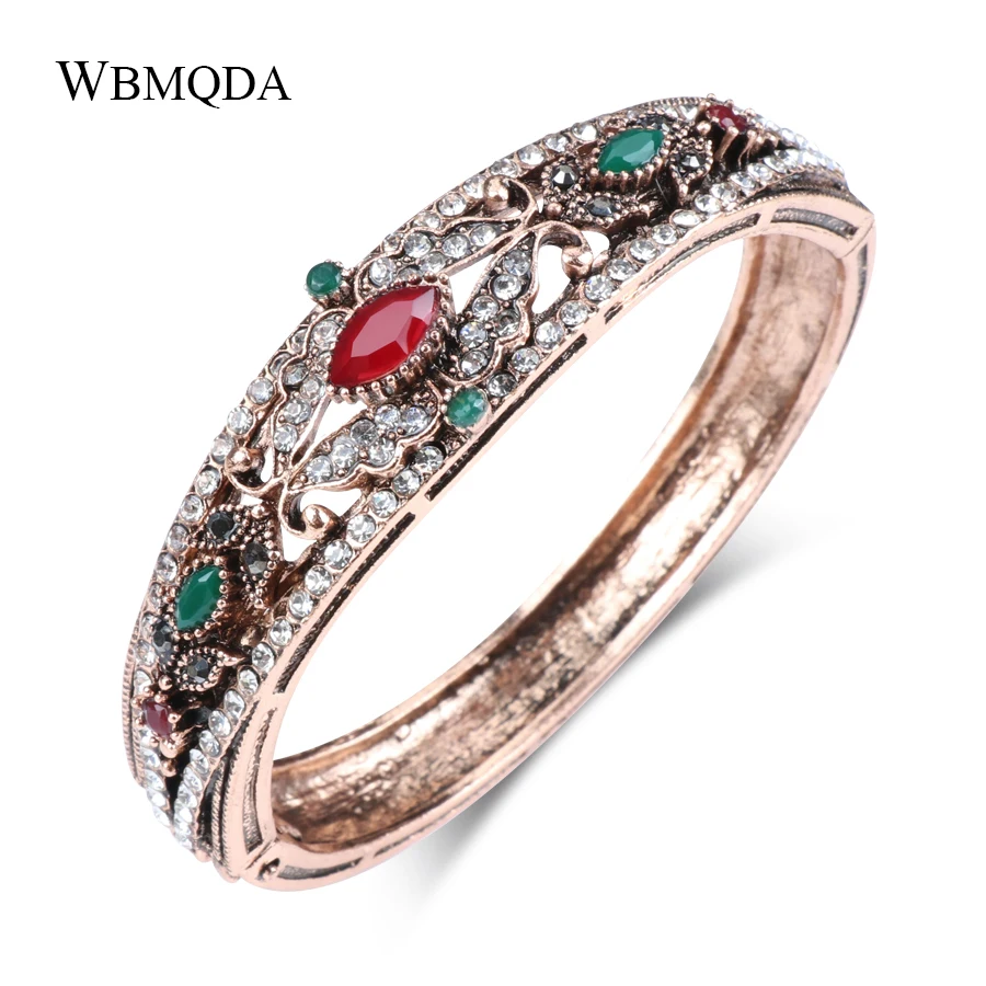 1-Kinel-Wholesale-Charm-Turkey-Bracelet-For-Women-Antique-Gold-Crystal-Party-Accessories-Vintage-Jewelry-2017-New