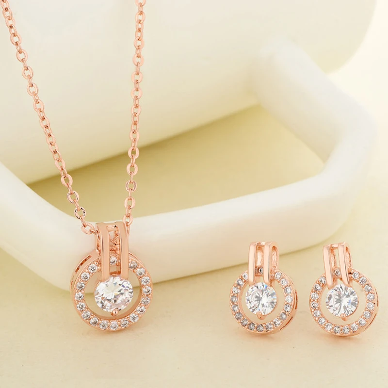 Trendy Round Jewelry Set For Women Lady Simple Zircon Rose White Gold Color Necklace+ Earrings Fashion Jewelry KBS303
Trendy Round Jewelry Set For Women Lady Simple Zircon Rose White Gold Color Necklace+ Earrings Fashion Jewelry KBS303