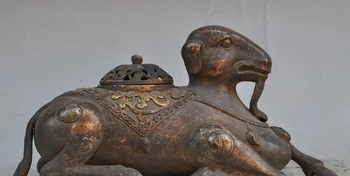 old chinese fengshui silver gilt animal sheep goat statue incense burner Censer
old chinese fengshui silver gilt animal sheep goat statue incense burner Censer