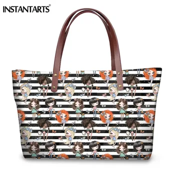 INSTANTARTS Cartoon Girls Stripes Design Large Handbags with Cell Phone Pocket Lady Big Tote Shoulder Bags Top-Handle Bag Women
INSTANTARTS Cartoon Girls Stripes Design Large Handbags with Cell Phone Pocket Lady Big Tote Shoulder Bags Top-Handle Bag Women