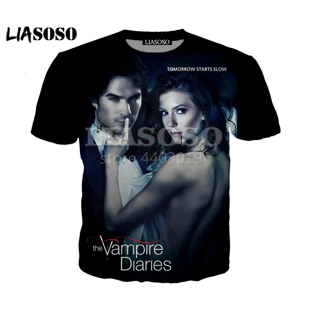 LIASOSO 2018 Summer New Fashion The Vampire Diaries pattern Brand Clothing 3D Print Men and women High Quality T shirt SE1186
LIASOSO 2018 Summer New Fashion The Vampire Diaries pattern Brand Clothing 3D Print Men and women High Quality T shirt SE1186
