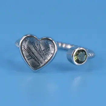 Genuine Natural Moldavite Gibeon Meteorite Adjustable Size Power Ring Silver Plated Heart Shape Woman Man Drop Shipping
Genuine Natural Moldavite Gibeon Meteorite Adjustable Size Power Ring Silver Plated Heart Shape Woman Man Drop Shipping
