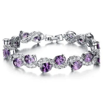 Jewelry Gift Box Packing Platinum Plate Color Purple Zircon Big Stone Bracelet for Women Top Quality Luxury Wedding Jewelry 925
Jewelry Gift Box Packing Platinum Plate Color Purple Zircon Big Stone Bracelet for Women Top Quality Luxury Wedding Jewelry 925