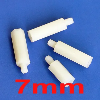 (10 pcs/lot ) 7mm Nylon M4 Threaded Hex Male-Female Standoff Spacer, Hexagonal.