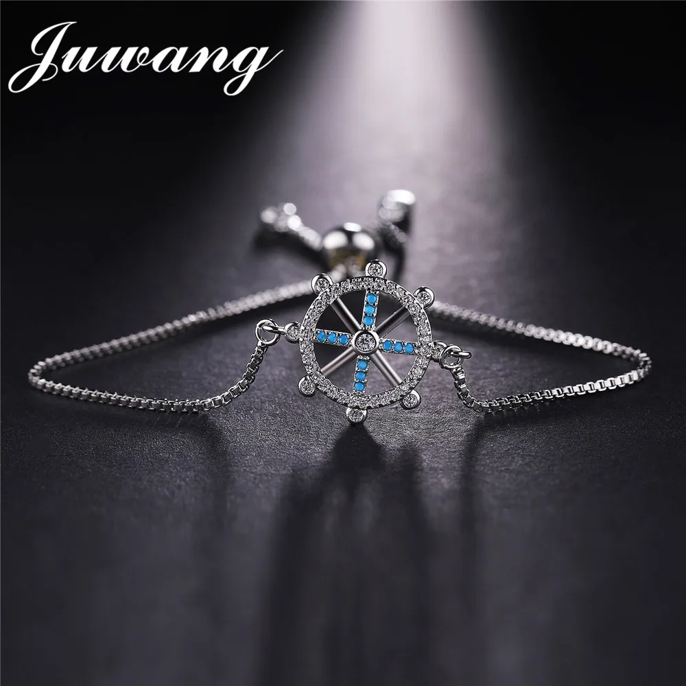 JUWANG Gold Color Blue Rudder Bracelet Bangle for Women Girl Cubic Zirconia Adjustable Chain Seaman Jewelry Gift Wholesale
JUWANG Gold Color Blue Rudder Bracelet Bangle for Women Girl Cubic Zirconia Adjustable Chain Seaman Jewelry Gift Wholesale