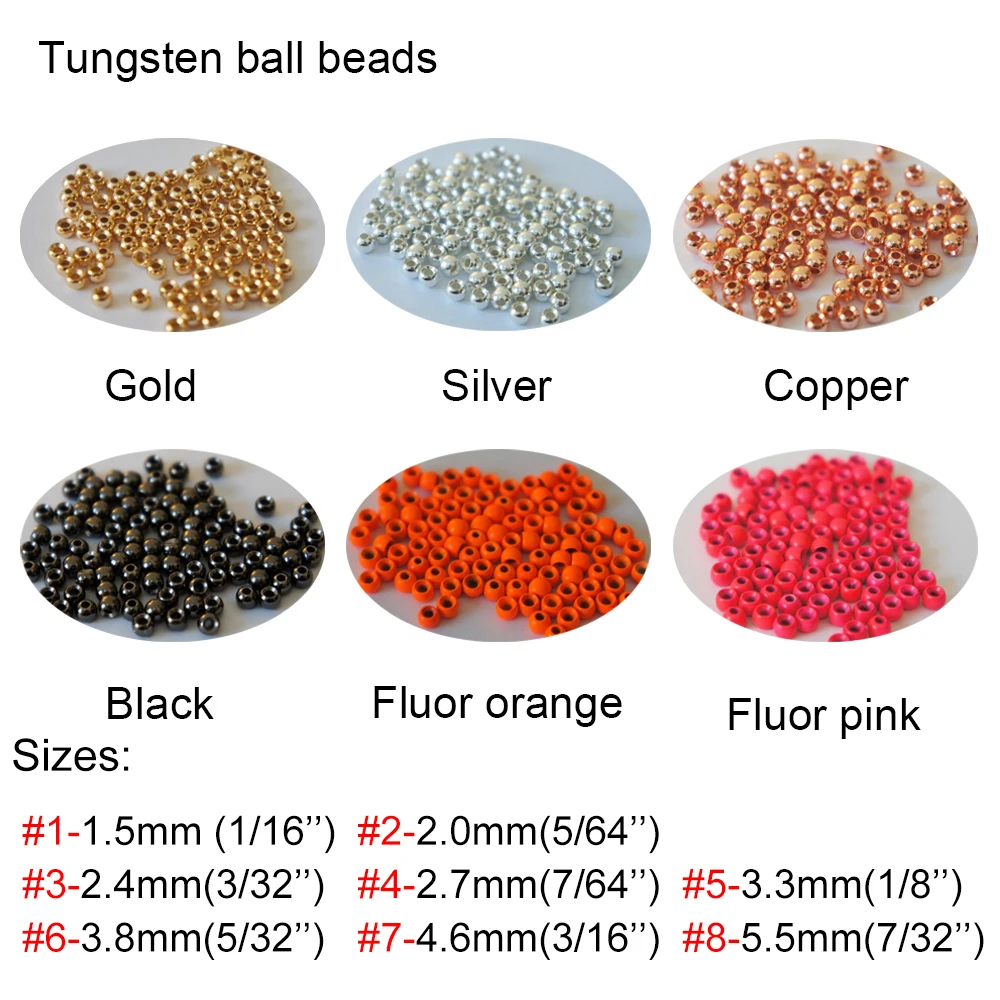 TUNGSTEN FLY TYING BEADS SILVER 4.5 MM 3//16/" 100 COUNT