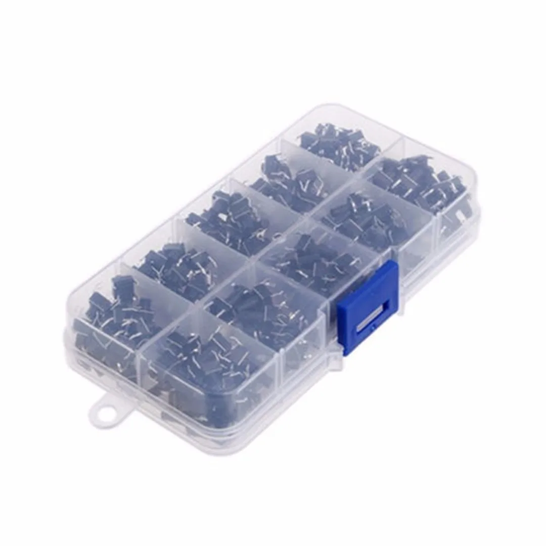 Mayitr 200pcs 4Pin Black Micro Tactile Push Button Switch Momentary Miniature Tact Push Button Switches
