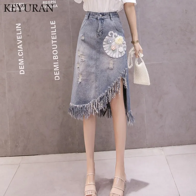 High waist Embroidery Hole irregular Tassel Denim Skirts Womens 2019 New Jeans Skirt Plus Size Casual Fashion Woman Burr Skirts
High waist Embroidery Hole irregular Tassel Denim Skirts Womens 2019 New Jeans Skirt Plus Size Casual Fashion Woman Burr Skirts