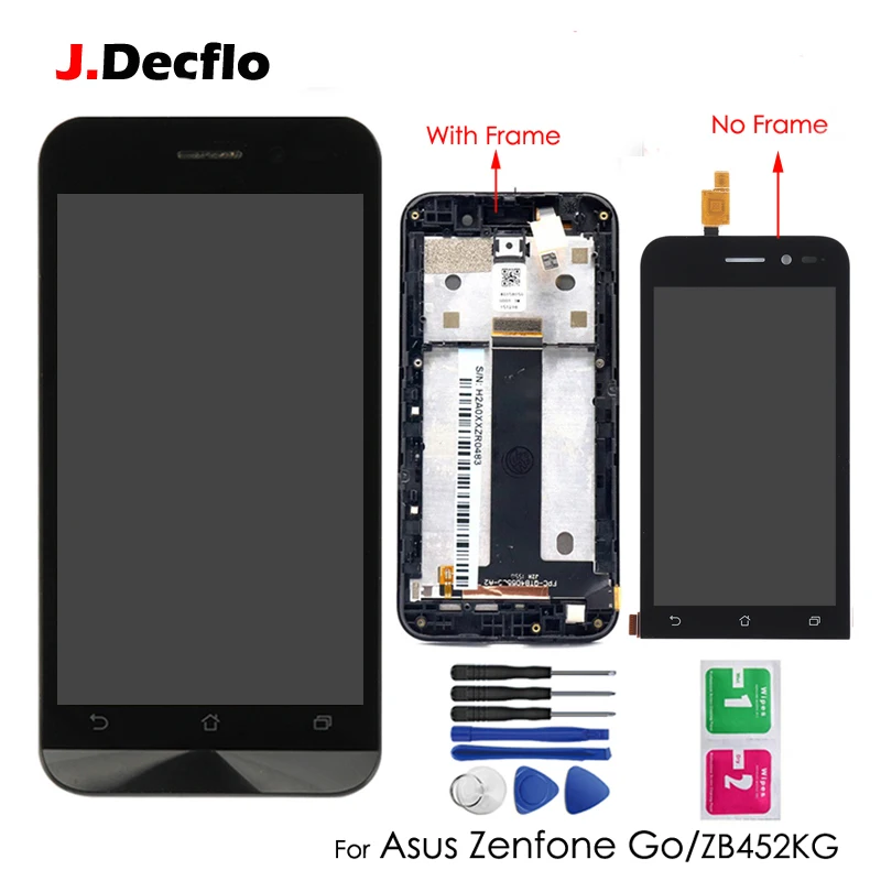 

Full LCD Display For Asus Zenfone GO ZB452KG X014D Touch Screen Glass Digitizer Assembly with Frame Original 4.5 inch Black