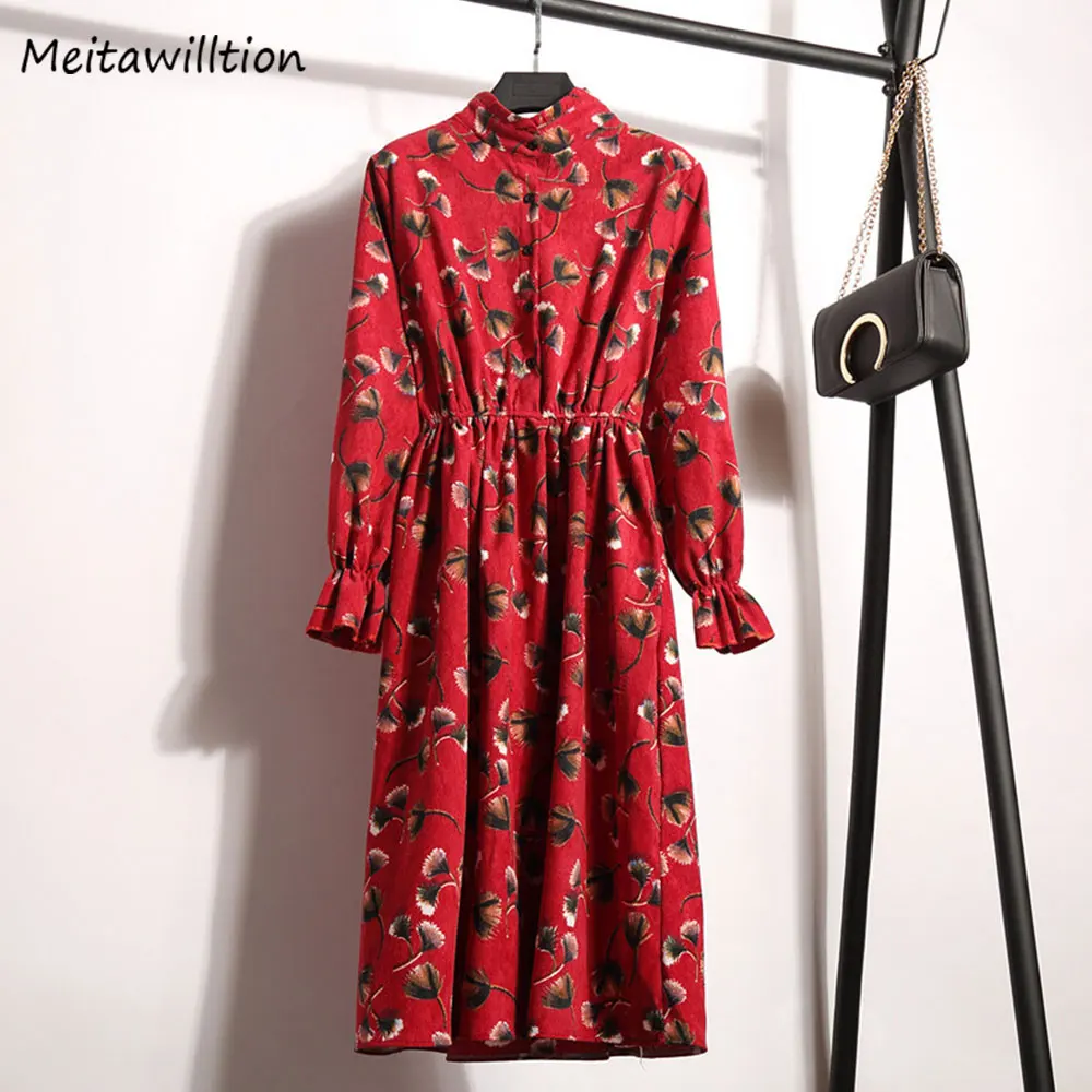 2017 Hot Sale Winter Dress For Women Floral Printed Ladies Red Dress Autumn Spring A Line Dress Fashion Korean Clothing
2017 Hot Sale Winter Dress For Women Floral Printed Ladies Red Dress Autumn Spring A Line Dress Fashion Korean Clothing