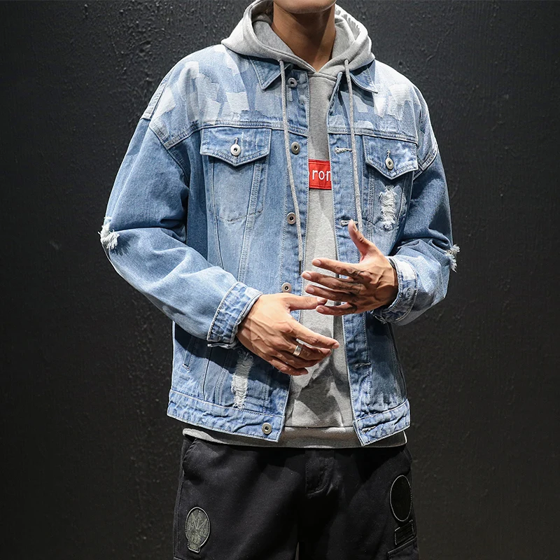 YASUGUOJI New 2019 Japanese Streetwear Casual Jeans Men Jacket Fashion Hole Mens Denim Jacket Loose Vintage Denim Jacket Men
YASUGUOJI New 2019 Japanese Streetwear Casual Jeans Men Jacket Fashion Hole Mens Denim Jacket Loose Vintage Denim Jacket Men
