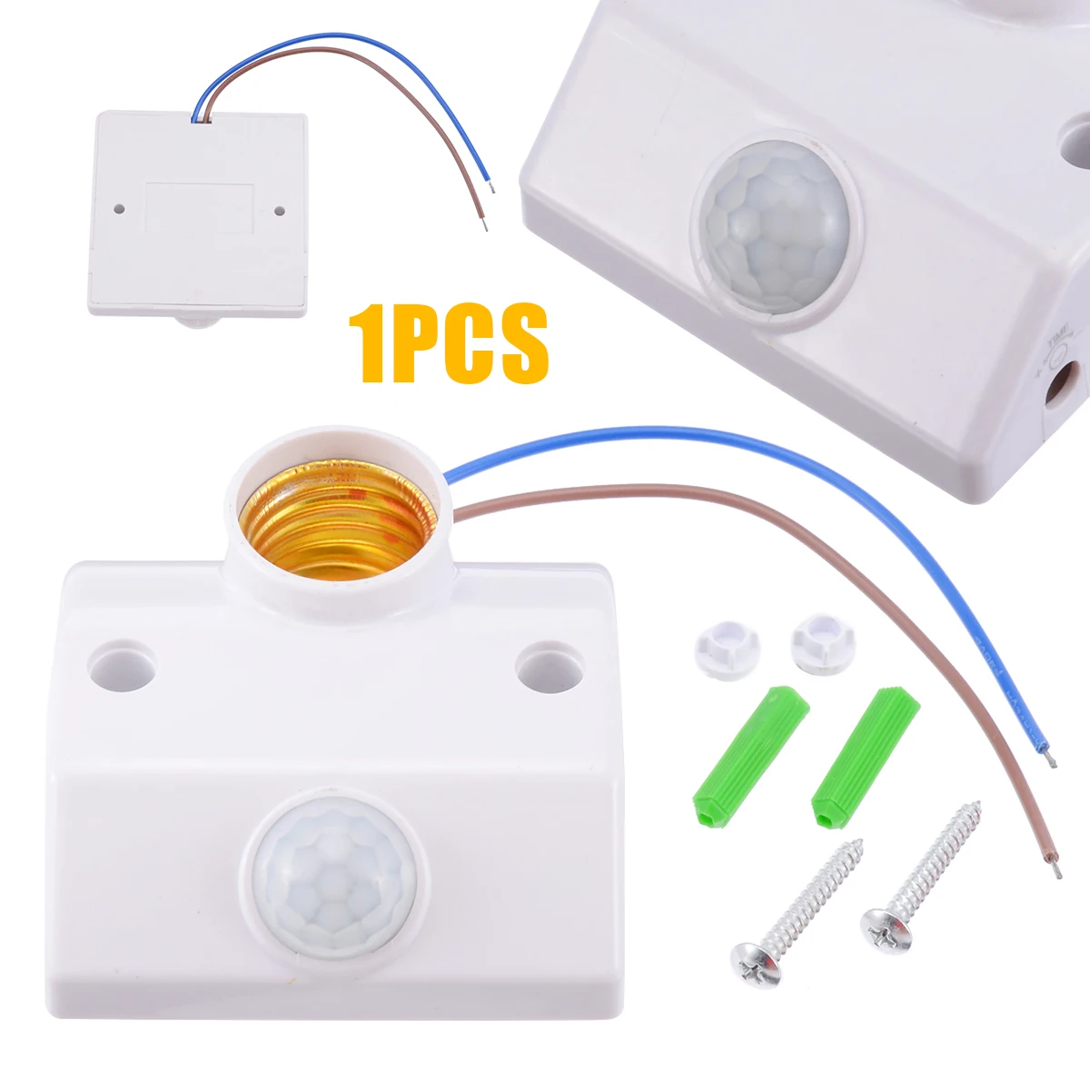 Mayitr E27 PIR Infrared Motion Sensor LED Light Lamp Holder Control Switch with Screws Lighting Luminaire Base