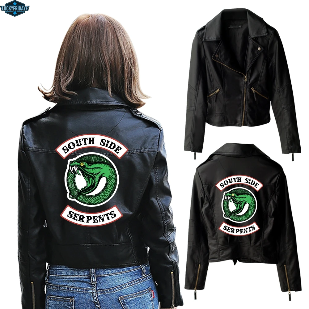 2019 New print Riverdale PU Printed Logo Southside Riverdale Serpents Jackets Women Riverdale Serpents Streetwear Leather Jacket
2019 New print Riverdale PU Printed Logo Southside Riverdale Serpents Jackets Women Riverdale Serpents Streetwear Leather Jacket