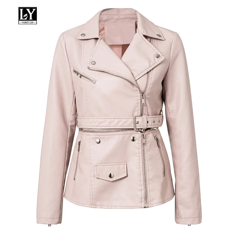 Ly Varey Lin Women Leather Jacket Pu Black Punk Hem Detachable Faux Soft Leather Jacket Coats Female Motorcycle Pink Outerwear
Ly Varey Lin Women Leather Jacket Pu Black Punk Hem Detachable Faux Soft Leather Jacket Coats Female Motorcycle Pink Outerwear