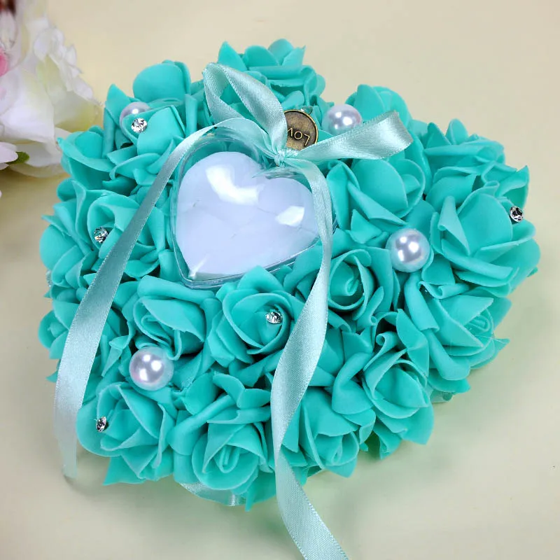 New Heart-shaped Ring Pillow Rose Flowers Rhinestone Pearls Ring Bearer Pillow Cushion Wedding Favors FP8 JY05
New Heart-shaped Ring Pillow Rose Flowers Rhinestone Pearls Ring Bearer Pillow Cushion Wedding Favors FP8 JY05