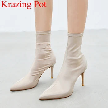 Krazing pot 2018 superstar silk pointed toe slip on style women mid-calf boots nightclub elegant wedding metal basic boots L05
Krazing pot 2018 superstar silk pointed toe slip on style women mid-calf boots nightclub elegant wedding metal basic boots L05