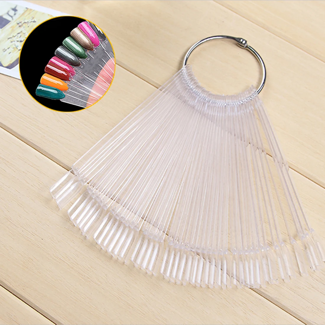Good 50pcs Nail Polish UV Gel Display False Tips Fan Shaped with Loop Fake Nail Art Color Stickers Foldable Salon Practice Tool
Good 50pcs Nail Polish UV Gel Display False Tips Fan Shaped with Loop Fake Nail Art Color Stickers Foldable Salon Practice Tool