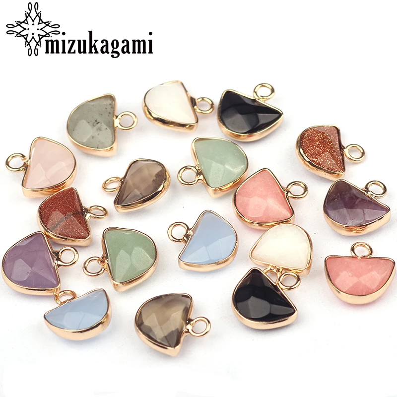 2pcs/lot 12mm Natural Stone Charms Pendant Geometry Fan Small Charms Pendant For DIY Necklace Jewelry Making Finding Accessories 
2pcs/lot 12mm Natural Stone Charms Pendant Geometry Fan Small Charms Pendant For DIY Necklace Jewelry Making Finding Accessories